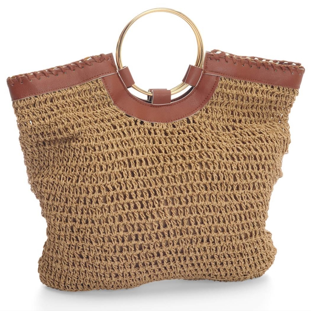 VENUS Ring Handle Straw Tote